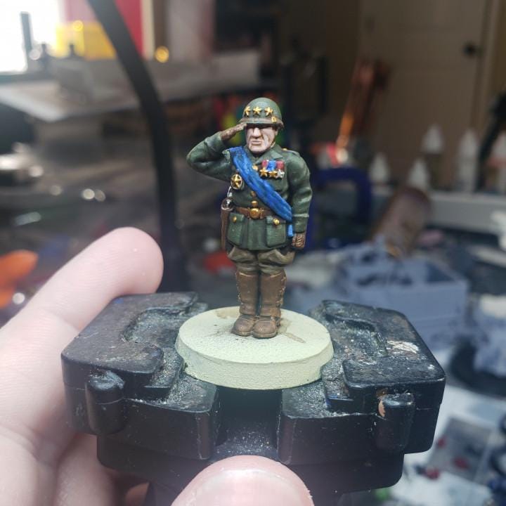4 Minatures Grimdark Trench Warfare Miniatures – USMC General – Tabletop Figures Wargame 32mm Konflikt 47 kompatibel