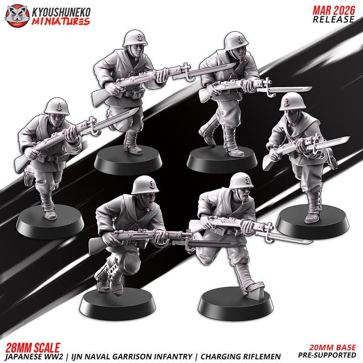 Weird War Japan Naval Platoon – Troops and Support – 28mm 32mm WW2 Konflikt47 / Bolt Action Compatibel