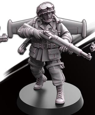 Weird War Infantry Squad – USA Jet Pack Rifleman (6 Miniatures) – 28mm 32mm WW2 Konflikt 47 / Bolt Action Compatibel