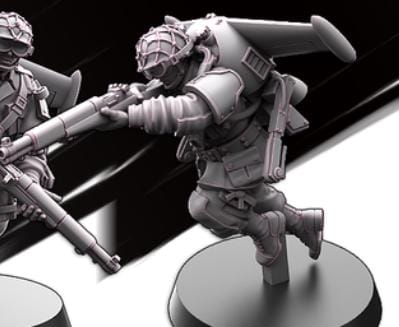 Weird War Infantry Squad – USA Jet Pack Rifleman B (6 Miniatures) – 28mm 32mm WW2 Konflikt 47 / Bolt Action Compatibel