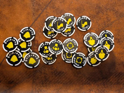Tabletop Wargame Tokens Set with Storage Box –Mission Markers for Miniature Games – Objective Markers for Sci-Fi Fantasy Wargaming