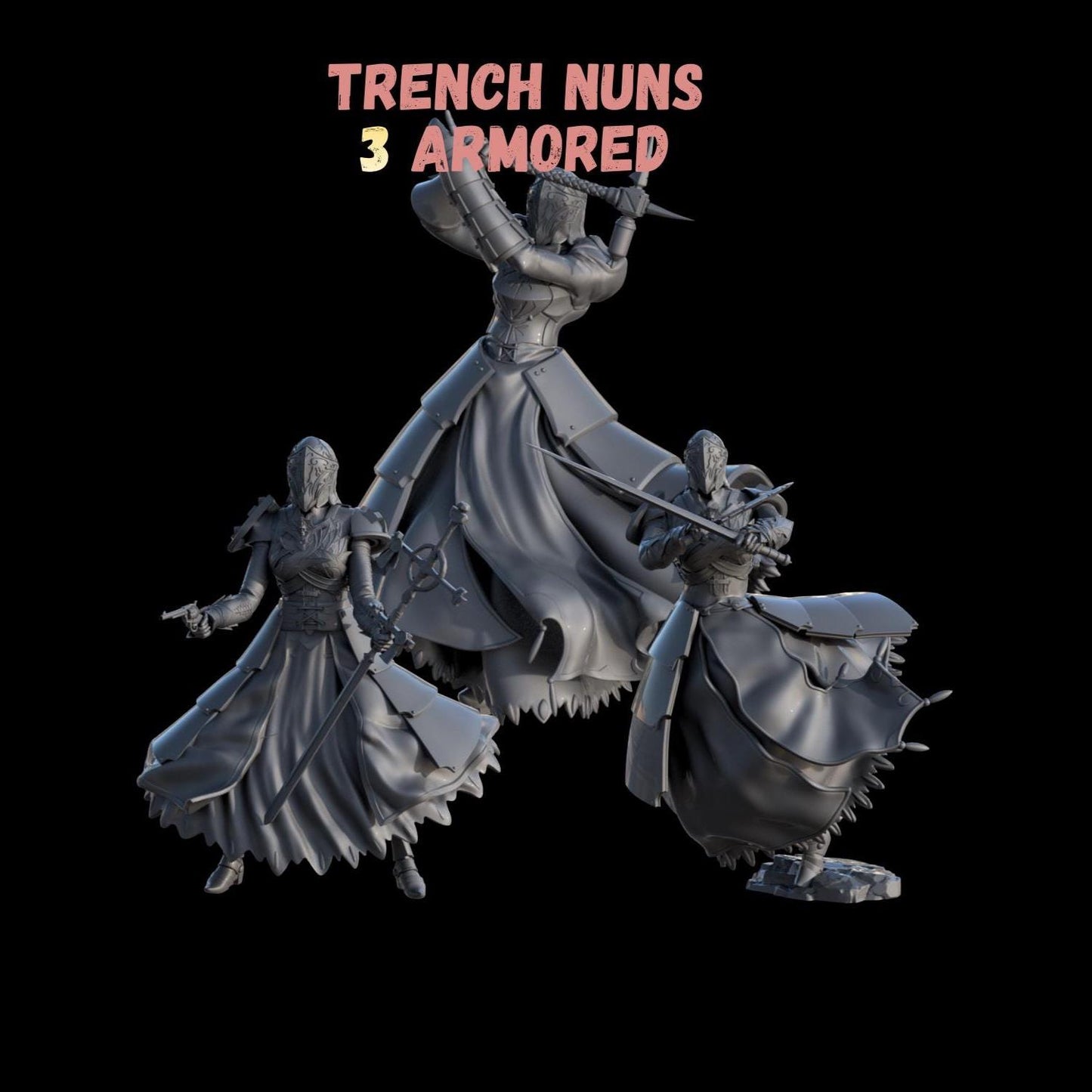 Grimdark Trench Warfare Pilgrim Witch Nuns Ultimate Set – 32mm Resin Proxy Miniatures Warband(USA PDDP Paid)