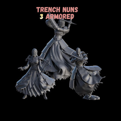 Grimdark Trench Warfare Pilgrim Witch Nuns Ultimate Set – 32mm Resin Proxy Miniatures Warband(USA PDDP Paid)