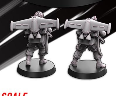 Weird War Infantry Squad – USA Jet Pack Flamethrower Team (2 Miniatures) – 28mm 32mm WW2 Konflikt 47 / Bolt Action Compatibel