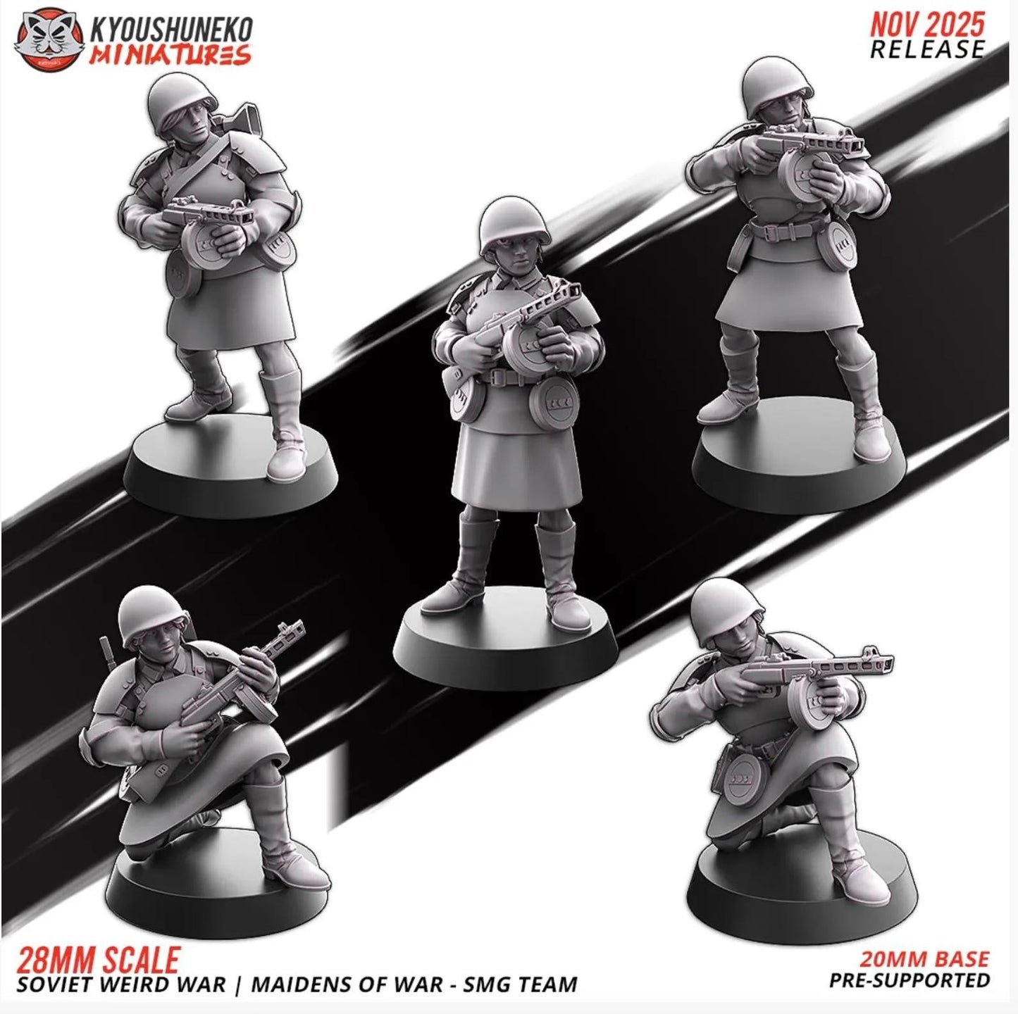 Weird War Infantry Platoon – Complete Set Soviet (25 Miniatures) – 28mm 32mm WW2 - Tabletop Wargame Konflikt 47 / Bolt Action Proxy