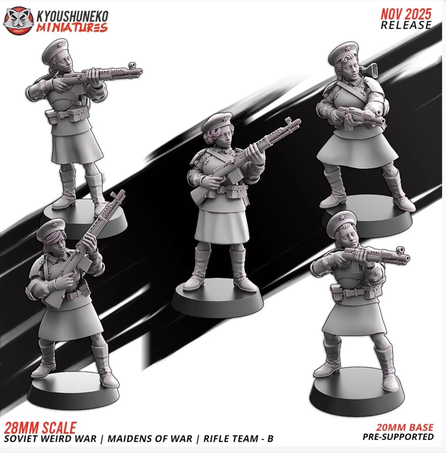 Weird War Infantry Platoon – Complete Set Soviet (25 Miniatures) – 28mm 32mm WW2 - Tabletop Wargame Konflikt 47 / Bolt Action Proxy