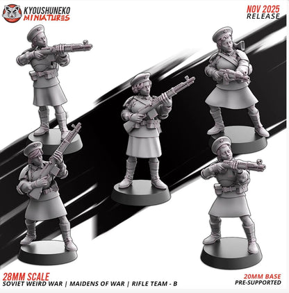 Weird War Infantry Platoon – Complete Set Soviet (25 Miniatures) – 28mm 32mm WW2 - Tabletop Wargame Konflikt 47 / Bolt Action Proxy