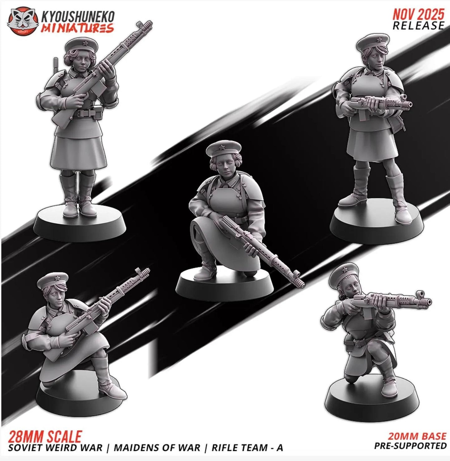 Weird War Infantry Platoon – Complete Set Soviet (25 Miniatures) – 28mm 32mm WW2 - Tabletop Wargame Konflikt 47 / Bolt Action Proxy