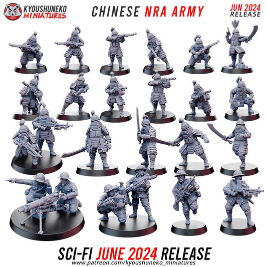 21 Minatures Weird War Bundle – Chinese Infantry Platoon  – HMG,Flamethrower,SMG,Melee 28mm 32mm WWII Tabletop Army Konflikt 47 Kompatibel