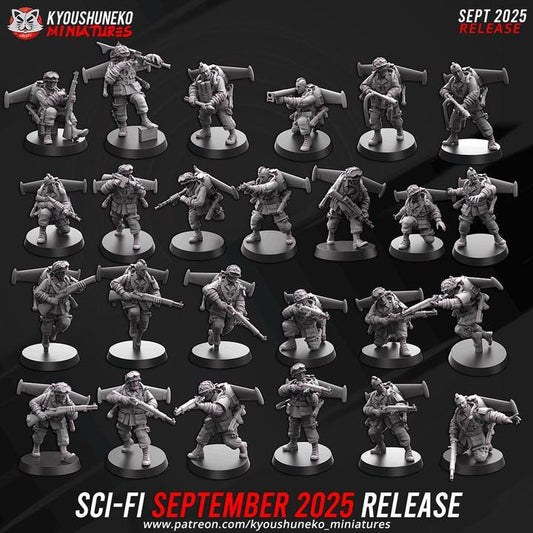 25 Miniatures Weird War Infantry Platoon – USMC Jet Pack – 28mm 32mm WW2 Konflikt 47 / Bolt Action Compatibel