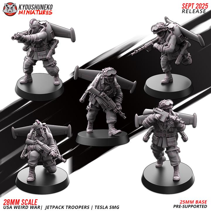 25 Miniatures Weird War Infantry Platoon – USMC Jet Pack – 28mm 32mm WW2 Konflikt 47 / Bolt Action Compatibel