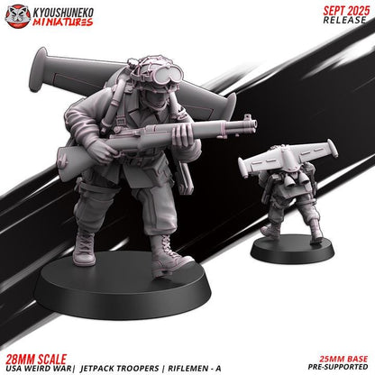 25 Miniatures Weird War Infantry Platoon – USMC Jet Pack – 28mm 32mm WW2 Konflikt 47 / Bolt Action Compatibel