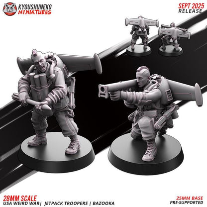 25 Miniatures Weird War Infantry Platoon – USMC Jet Pack – 28mm 32mm WW2 Konflikt 47 / Bolt Action Compatibel
