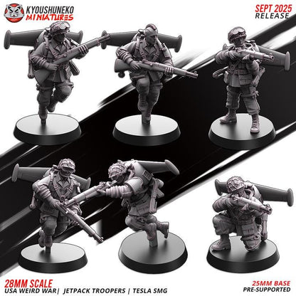 25 Miniatures Weird War Infantry Platoon – USMC Jet Pack – 28mm 32mm WW2 Konflikt 47 / Bolt Action Compatibel