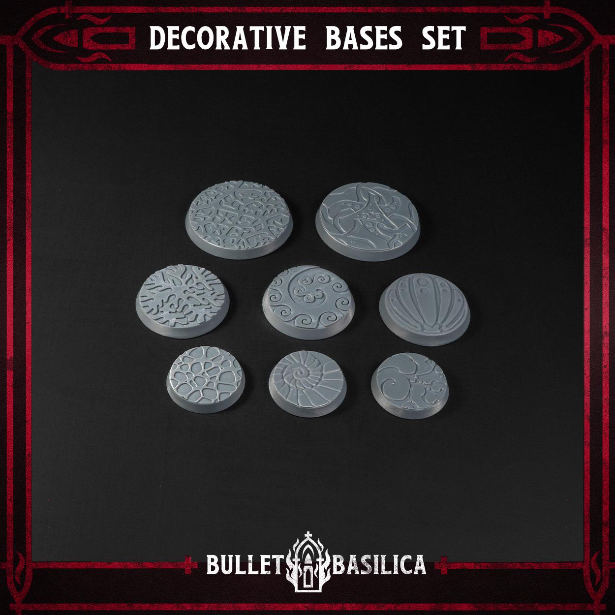 Decor Miniature Bases A – Tabletop Wargaming Bases Magnet Ready – Resin High Detail Print for Army Miniatures