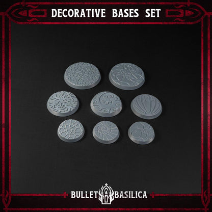 Decor Miniature Bases A – Tabletop Wargaming Bases Magnet Ready – Resin High Detail Print for Army Miniatures