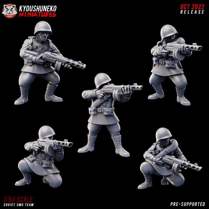Weird War Infantry Squad – SMG Soviet (5 Miniatures) – 28mm 32mm WW2 - Tabletop Wargame Konflikt 47 / Bolt Action Proxy