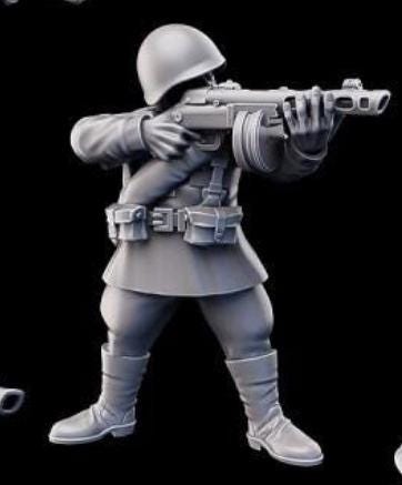 Weird War Infantry Squad – SMG Soviet (5 Miniatures) – 28mm 32mm WW2 - Tabletop Wargame Konflikt 47 / Bolt Action Proxy