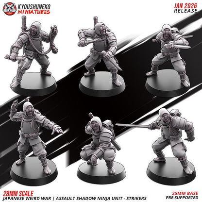 19 Minatures Weird War Bundle – Japan Shadow Infantry Platoon  – Sniper,Melee,SMG,Rifle 28mm 32mm WWII Tabletop Army Konflikt 47 Kompatibel