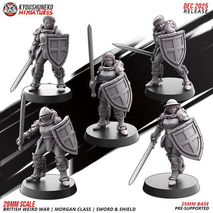 28 Minatures Weird War Infantry – British Commonwealth Army Set Tank, Melee,Tesla,SMG,Rifle 28mm 32mm Sci-Fi WWII compatible Konflikt 47