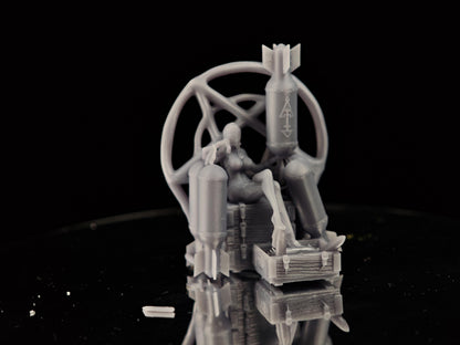 Grimdark Trench Warfare Proxy Miniatures – Artillery Queen on Throne Witch