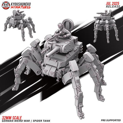 Weird War Starter Platoon Army 12pcs – German Set Spider Walker,HMG, Rifleman – 28mm 32mm WW2 Sci Fi Wargame Konflikt 47 / Bolt Action Proxy