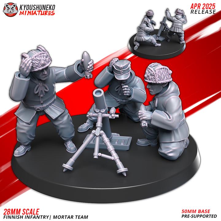 Weird War Support Platoon Army 10pcs – Finnish Set Walker,Mortar,HMG,Rifleman – 28mm 32mm WW2 Sci Fi Wargame Konflikt 47 / Bolt Action Proxy