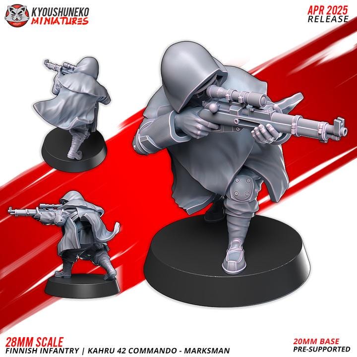 Weird War Support Platoon Army 10pcs – Finnish Set Walker,Mortar,HMG,Rifleman – 28mm 32mm WW2 Sci Fi Wargame Konflikt 47 / Bolt Action Proxy