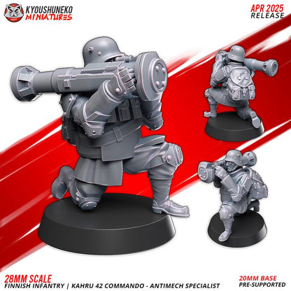 Weird War Support Platoon Army 10pcs – Finnish Set Walker,Mortar,HMG,Rifleman – 28mm 32mm WW2 Sci Fi Wargame Konflikt 47 / Bolt Action Proxy