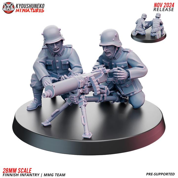 Weird War Support Platoon Army  15pcs – Finnish Set B Tank,Sniper,Flamethrower,HMG – 28mm 32mm WW2 Wargame Konflikt 47 / Bolt Action Proxy