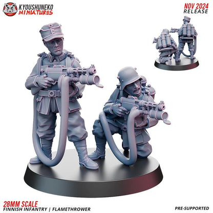 Weird War Support Platoon Army  15pcs – Finnish Set B Tank,Sniper,Flamethrower,HMG – 28mm 32mm WW2 Wargame Konflikt 47 / Bolt Action Proxy