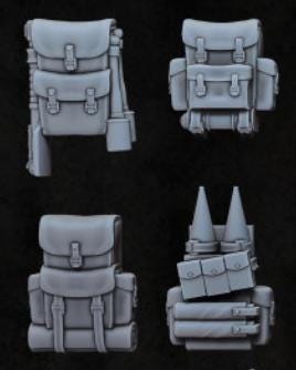 Grimdark Trench Warfare Bit Set Backpacks –  Bit Pack Set Proxy Miniatures for Tabletop Wargaming