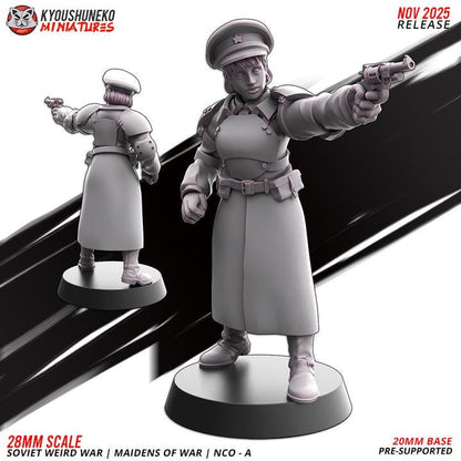 Weird War Infantry Squad – Commando Officer Soviet (3 Miniatures) – 28mm 32mm WW2 - Tabletop Wargame Konflikt 47 / Bolt Action Proxy