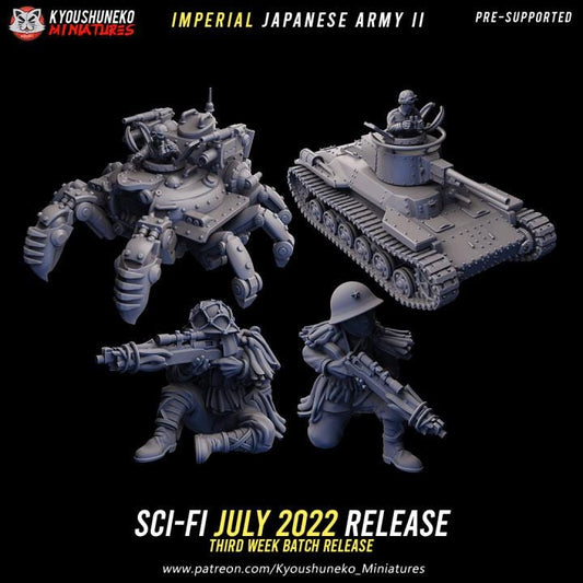4 Minatures Weird War Super Set – Japan Crawler,Tank,Sniper 28mm 32mm WWII Tabletop Army Konflikt 47 Kompatibel