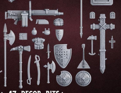 Grimdark Trench Warfare Bit Set Holy Legion –  Bit Pack Set Proxy Miniatures for Tabletop Wargaming
