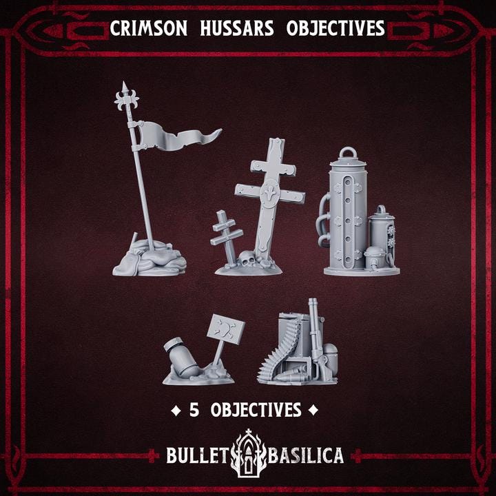 Grimdark Trench Warfare Proxy Objectiv Marker C –  Set by Bulletbasilica