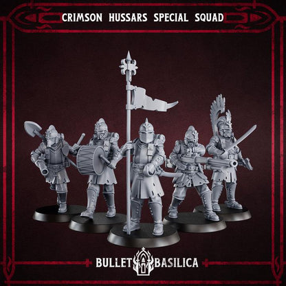 Grimdark Trench Proxy Miniature –Antioch Special Trooper Crimson Hussar Soldier Musican – Tabletop Figure