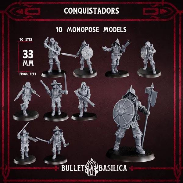 Grimdark Trench Warfare Proxy Miniatures – Torquemadas Inquisition Complete Set (41 Miniatures) – 32mm Resin Warband