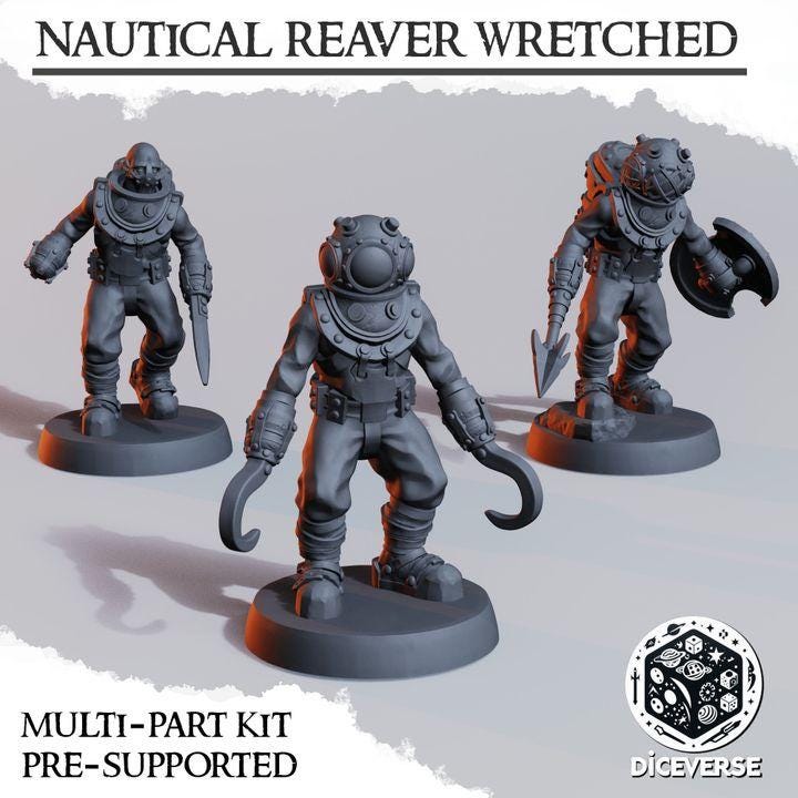 Grimdark Trench Warfare Proxy Miniatures – Wretched Infantry Set Naval by Diceverse
