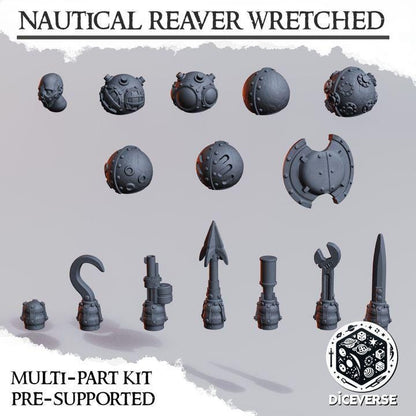 Grimdark Trench Warfare Proxy Miniatures – Wretched Infantry Set Naval by Diceverse