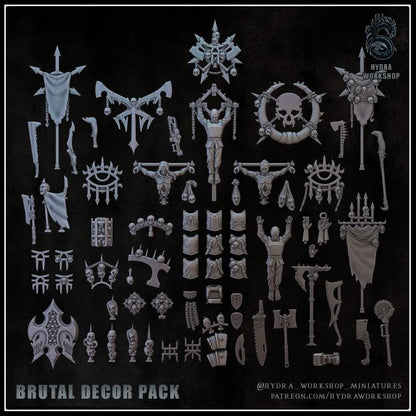 115 Parts Grimdark Trench Warfare Bit Set Heretic Brutal –  Bit Pack Set Proxy Miniatures for Tabletop Wargaming