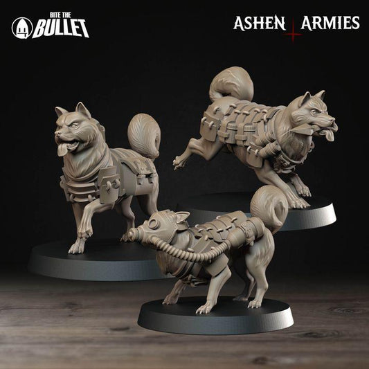 Grimdark Trench Warfare Dog Pack B –  3 Models Proxy Miniatures for Tabletop Wargaming