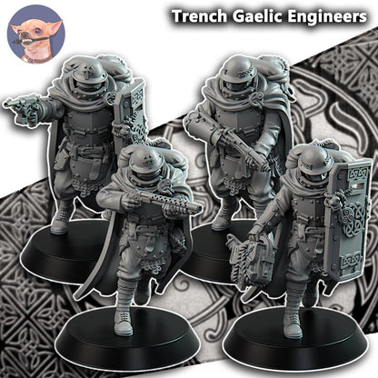Grimdark Trench Proxy Miniature –Gaelic Engineer Trooper Force Soldier – Tabletop Figure