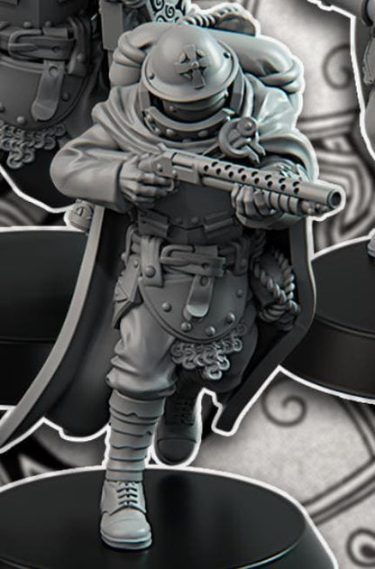 Grimdark Trench Proxy Miniature –Gaelic Engineer Trooper Force Soldier – Tabletop Figure
