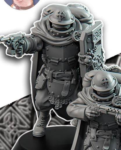 Grimdark Trench Proxy Miniature –Gaelic Engineer Trooper Force Soldier – Tabletop Figure