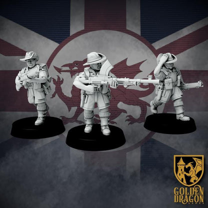 10 Miniatures Weird War Infantry Squad – Colonial Rifles Australien – British Commonwealth - 28mm 32mm Sci-Fi WWII Tabletop Proxies