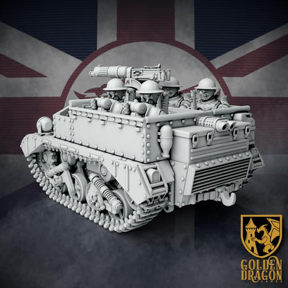 Weird War Unviersal Carriers – Mk. Troop or Fuel Transport – British Commonwealth - 28mm 32mm Sci-Fi WWII Tabletop Proxies