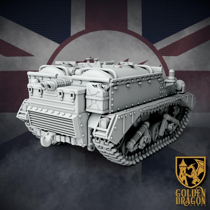 Weird War Unviersal Carriers – Mk. Troop or Fuel Transport – British Commonwealth - 28mm 32mm Sci-Fi WWII Tabletop Proxies