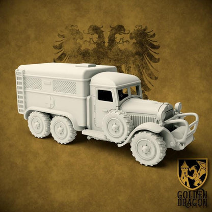 Weird War Opel Blitz – Support Transport Medic – 28mm 32mm WW2 - Tabletop Wargame Konflikt 47 / Bolt Action Proxy