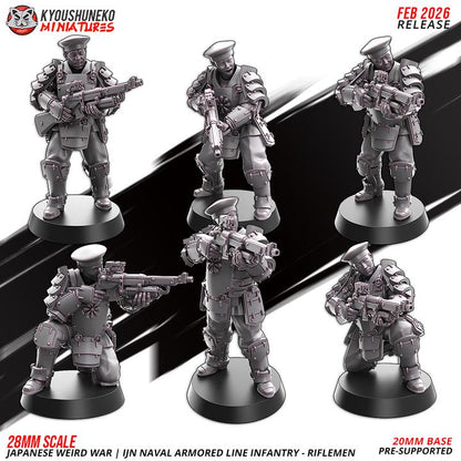 Weird War Infantry Squad – Japan Heavy Naval Armored Trooper (6 Miniatures) – 28mm 32mm Konflikt 47 / Bolt Action kompatibel